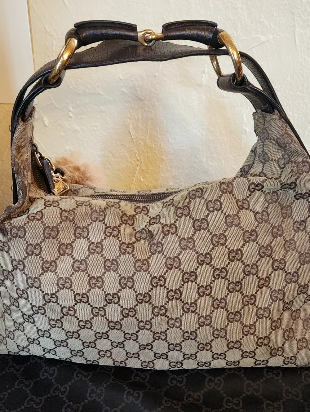 Gucci Horsebit Medium Canvas Hobo